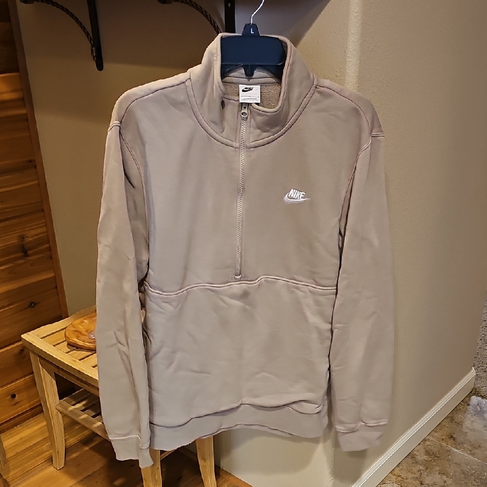 Mens Large 3/4 Zip Embroidered Nike Sweat Shirt
